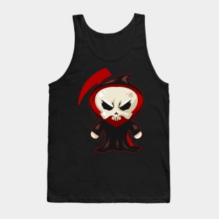 Cute Kawaii Chibi Reaper with Scythe Halloween Tank Top